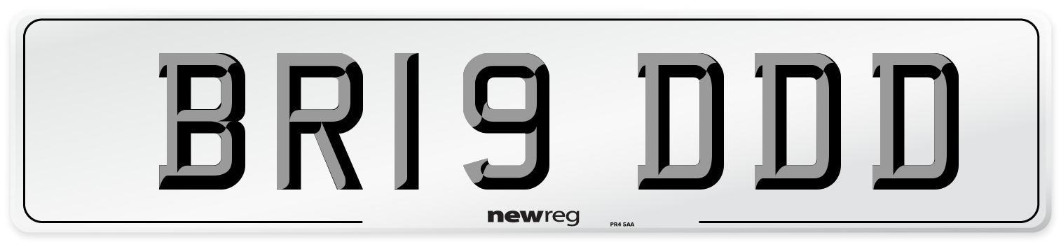BR19 DDD Number Plate from New Reg